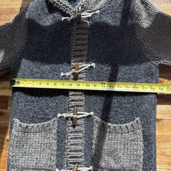 Zara Men Denim Couture Chunky Knit Cardigan Sweater Hairy Wool Blend Men’s M - Picture 5 of 16